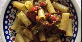 Rigatoni apoproteici al pesto secondo Chiara