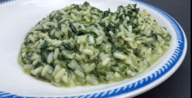 Risotto con spinaci e gorgonzola